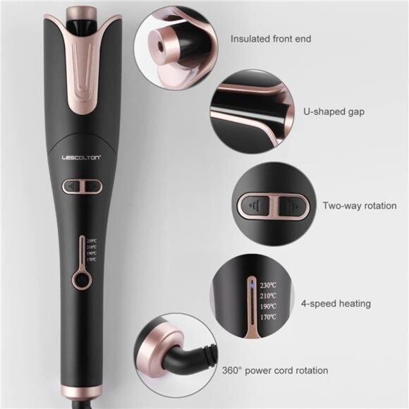 Automatic Hair Curling Iron, LESCOLTON Rotating Curlers Iron - Picture 3 of 7